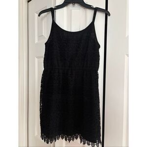 Divided Black Lace Dress